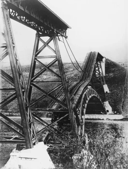 Framed Print : Collapsed Bridge, Poland 1914 Framed Print : Collapsed Bridge, Poland 1914