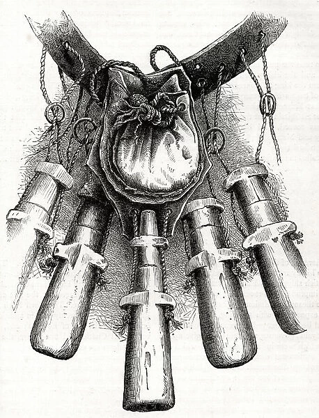 Collar of bandoleers (bandoliers), a shoulder belt used to hold sets of ammunition