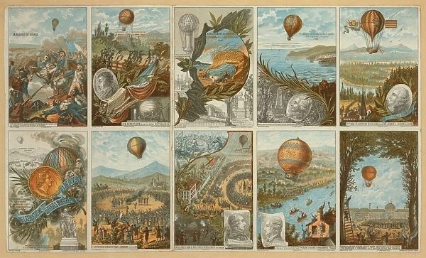 Collecting cards with pictures of events in ballooning histo
