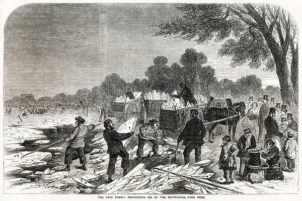 Collecting ice at Serpentine, Hyde Park 1857