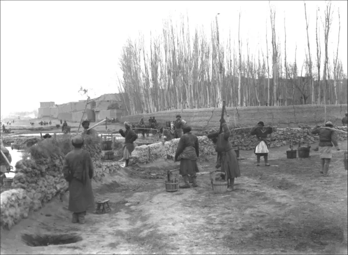 Framed Print : Collecting water in Kashgar, western China Framed Print : Collecting water in Kashgar, western China