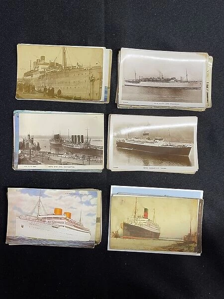 Collection of ocean liner postcards and photographs