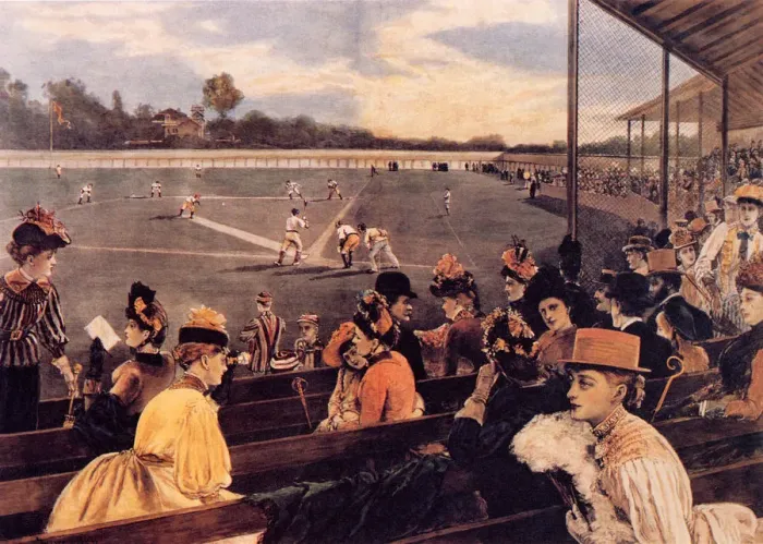 Framed Print : College Baseball Stands Date: 1889 Framed Print : College Baseball Stands Date: 1889