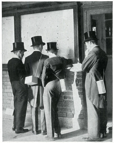 College boys returning to Eton with gas masks, Sept 1939