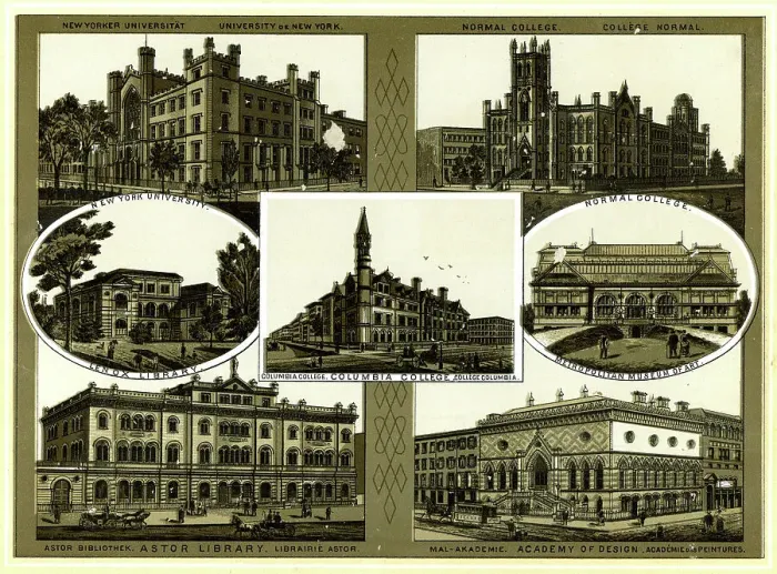 Framed Print : Colleges and universities in New York City, USA