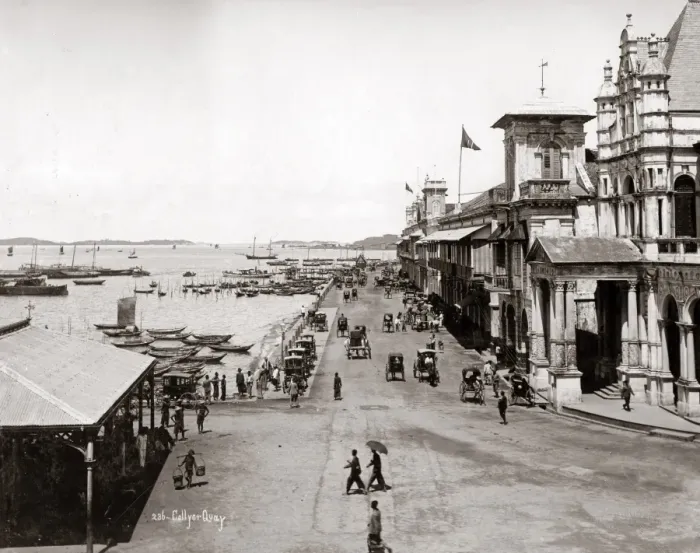 Framed Print : Collyer Quay, Singapore, circa 1890 Framed Print : Collyer Quay, Singapore, circa 1890