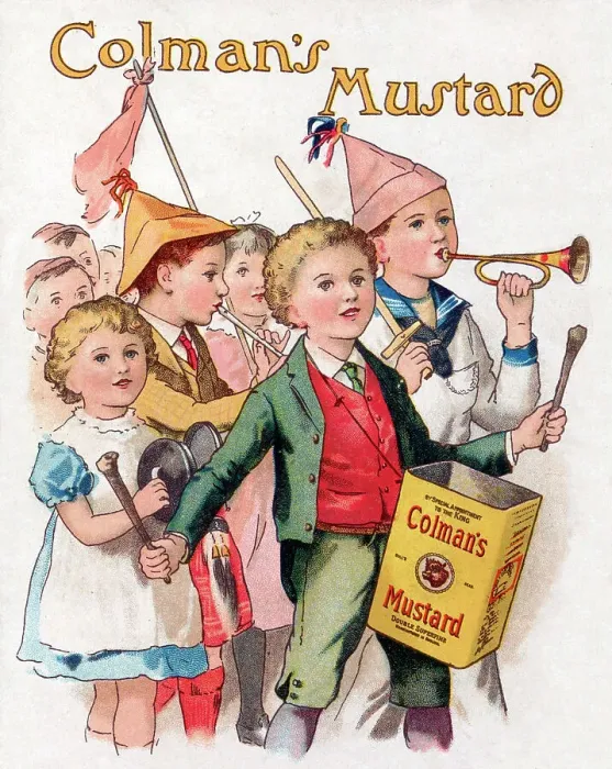 Framed Print : Colman's Mustard advert Children's musical band, circa 1905 Framed Print : Colman's Mustard advert Children's musical band, circa 1905