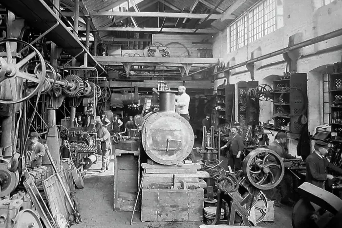 Framed Print : Colmans Mustard Engineering Shop Victorian period Framed Print : Colmans Mustard Engineering Shop Victorian period