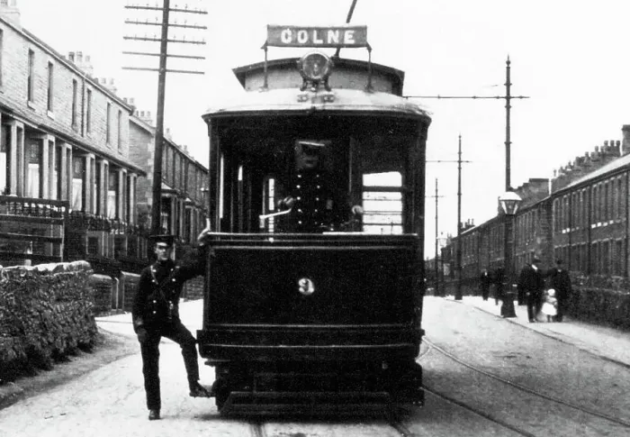 Framed Print : Colne Corporation tram, early 1900s Framed Print : Colne Corporation tram, early 1900s