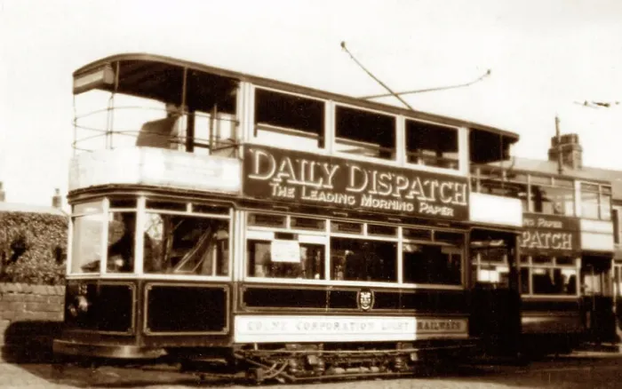 Framed Print : Colne Corporation tram, possibly 1920s Framed Print : Colne Corporation tram, possibly 1920s