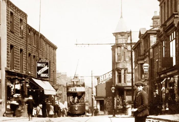 Framed Print : Colne Market Street early 1900s Framed Print : Colne Market Street early 1900s