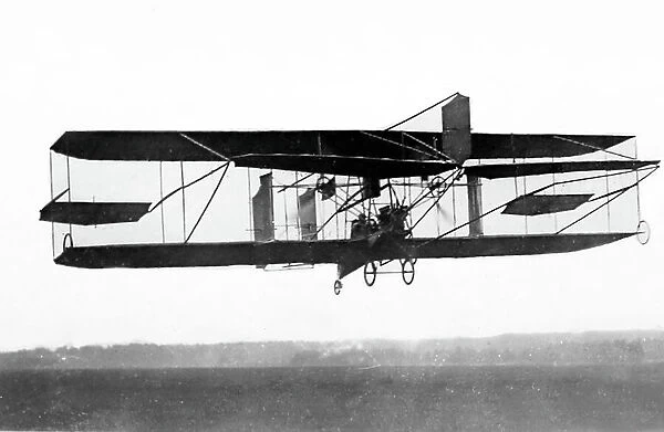 Colonel Cody flying his biplane, early 1900s