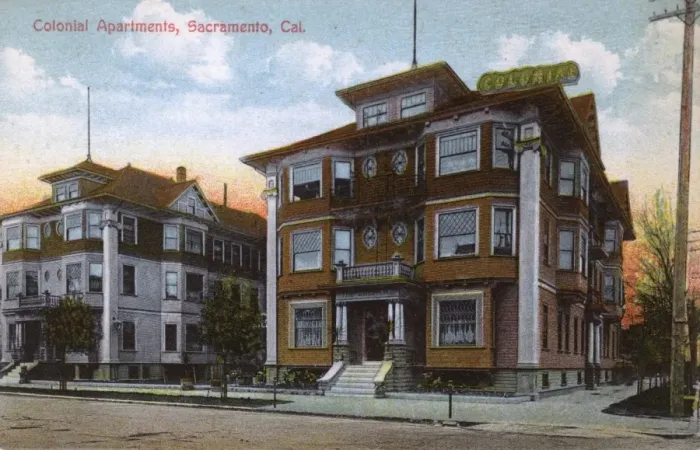 Framed Print : Colonial Apartments, Sacramento, California, USA Framed Print : Colonial Apartments, Sacramento, California, USA