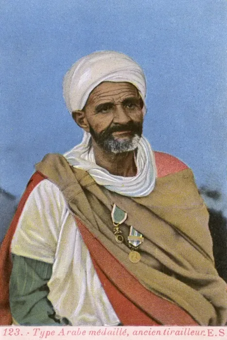 Framed Print : Former Colonial Moroccan Rifleman - with Arab Medal Framed Print : Former Colonial Moroccan Rifleman - with Arab Medal