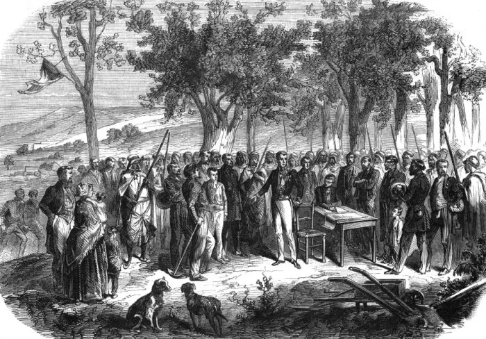 Framed Print : Colonists Get Land