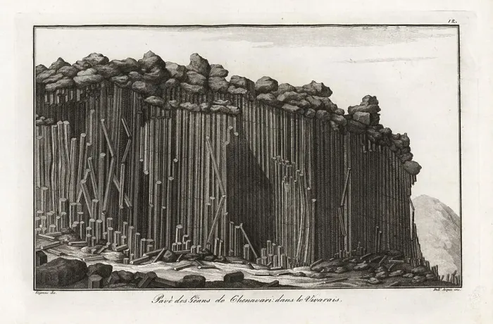 Framed Print : Colonnade of basalt prisms near the extinct volcano Chenavari Pe Framed Print : Colonnade of basalt prisms near the extinct volcano Chenavari Pe