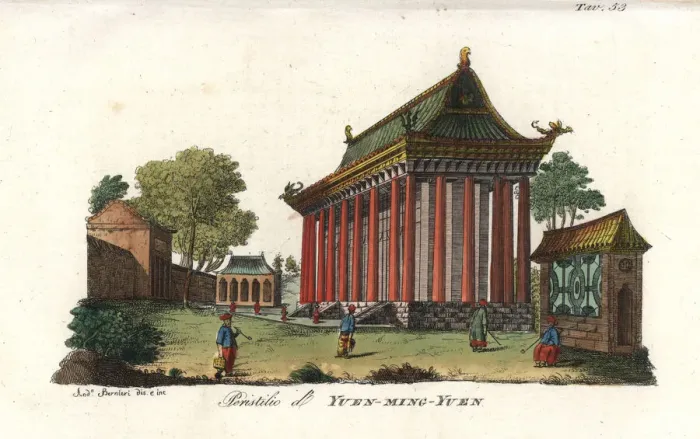 Framed Print : Colonnade or peristyle of Yuanmingyuan pavilion Framed Print : Colonnade or peristyle of Yuanmingyuan pavilion