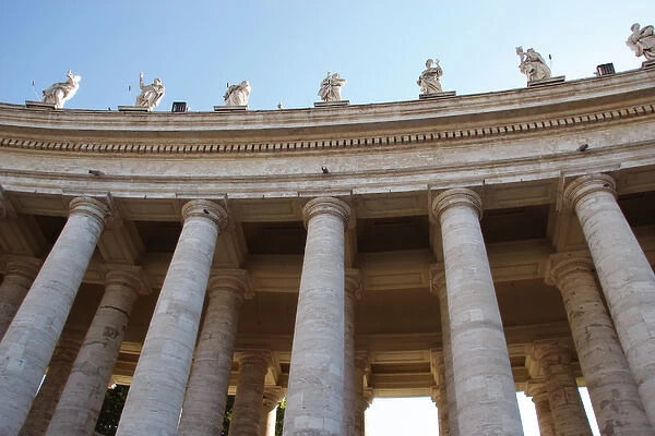 Colonnade of St. Peters Square of Vatican. Built by Bernini