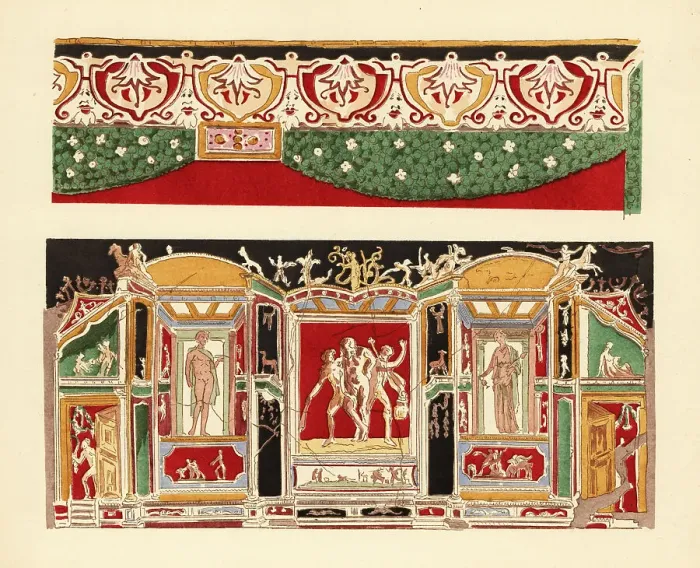 Framed Print : Colored stucco from Pompeii in the Museum of Naples Framed Print : Colored stucco from Pompeii in the Museum of Naples