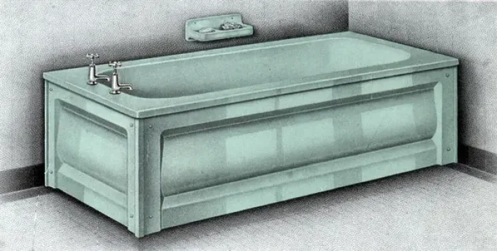 Framed Print : Coloured Enamel Iron Bath with Chromium plated fittings Framed Print : Coloured Enamel Iron Bath with Chromium plated fittings