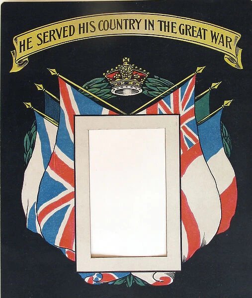 Coloured print card - He Served His Country in the Great War