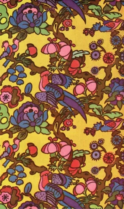 Framed Print : Colourful flowers and birds Framed Print : Colourful flowers and birds