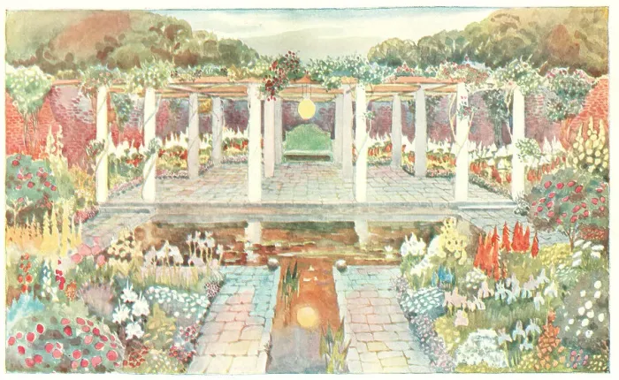 Framed Print : Colourful Garden Pergola Framed Print : Colourful Garden Pergola