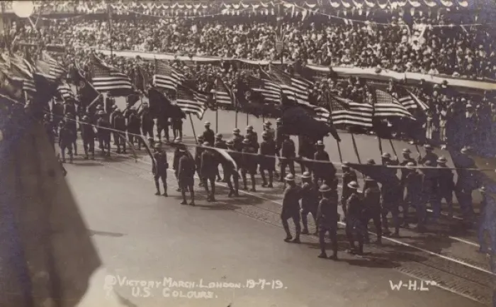 Framed Print : The US Colours - 1919 Victory Parade Framed Print : The US Colours - 1919 Victory Parade