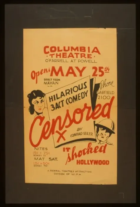 Framed Print : Columbia Theatre presents hilarious 3 act comedy Censored by Framed Print : Columbia Theatre presents hilarious 3 act comedy Censored by