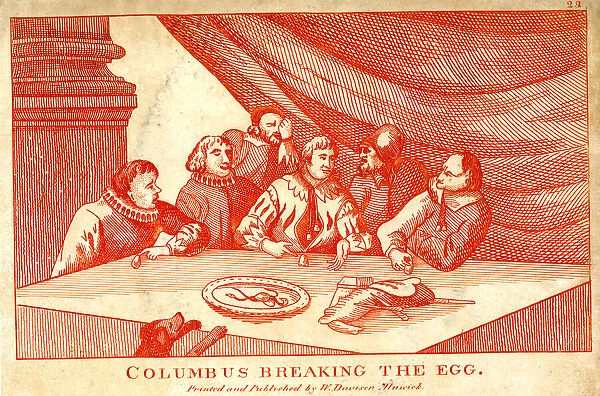Columbus breaking the egg