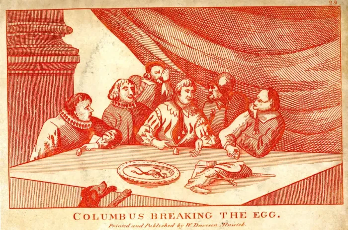 Framed Print : Columbus breaking the egg Framed Print : Columbus breaking the egg