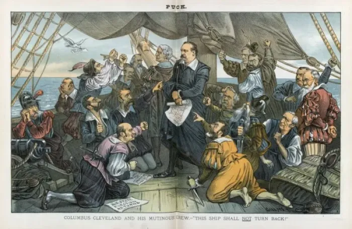 Framed Print : Columbus Cleveland and his mutinous crew - This ship shall n Framed Print : Columbus Cleveland and his mutinous crew - This ship shall n