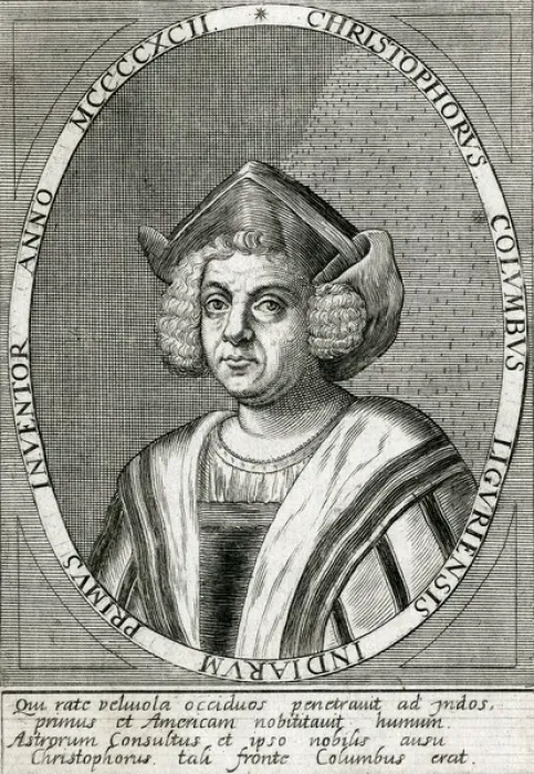 Framed Print : Columbus (De Bry) Framed Print : Columbus (De Bry)
