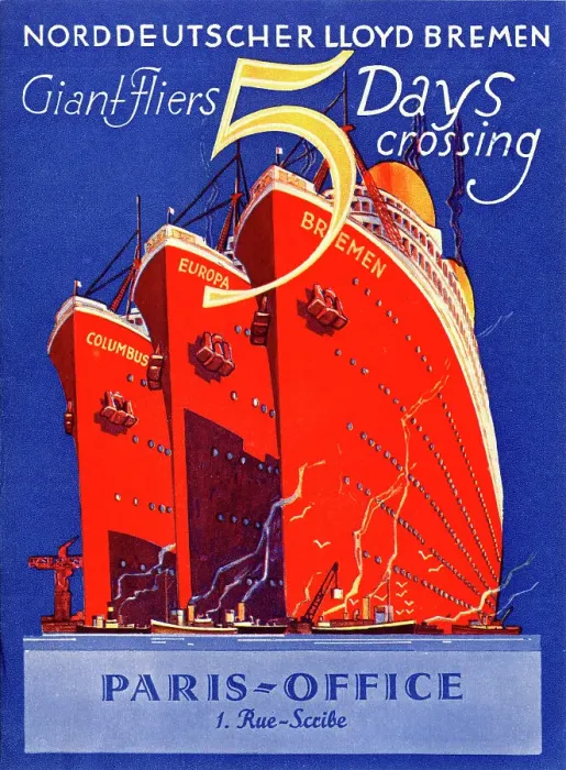 Framed Print : Columbus, Europa, Bremen - Nord Deutscher Lloyd Liners Framed Print : Columbus, Europa, Bremen - Nord Deutscher Lloyd Liners