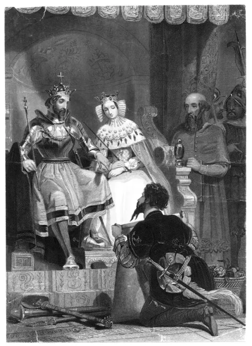 Framed Print : Columbus explains his plans to Ferdinand and Isabella c. 1492 Framed Print : Columbus explains his plans to Ferdinand and Isabella c. 1492