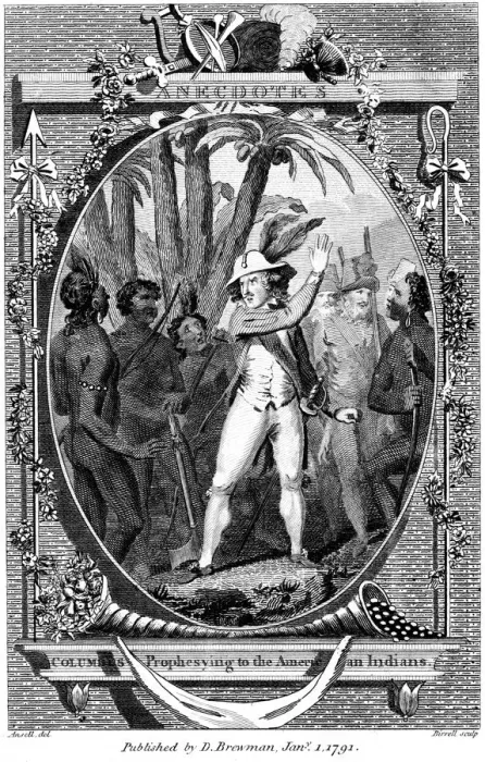 Framed Print : Columbus Prophesies to Native Americans Framed Print : Columbus Prophesies to Native Americans