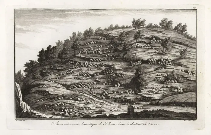 Framed Print : Columnar basalt mass known as the Devil's Mount, Verona