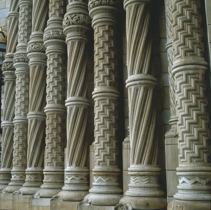 Framed Print : Detail of columns on the Waterhouse Building Framed Print : Detail of columns on the Waterhouse Building