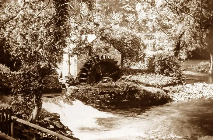 Framed Print : Comb Mill, Ashford, Derbyshire, Victorian period Framed Print : Comb Mill, Ashford, Derbyshire, Victorian period