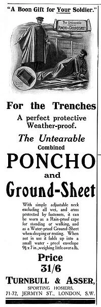 Combined poncho and ground-sheet, WW1
