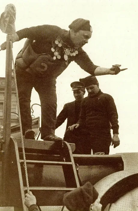 Framed Print : Come Aboard the Lifeboat - man gesturing Framed Print : Come Aboard the Lifeboat - man gesturing
