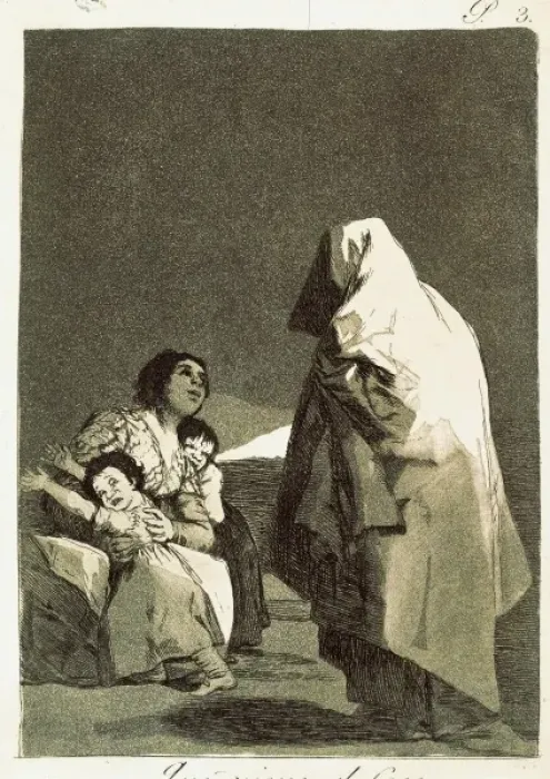 Framed Print : Here comes the bogeyman. Plate 3 of Los Caprichos Framed Print : Here comes the bogeyman. Plate 3 of Los Caprichos