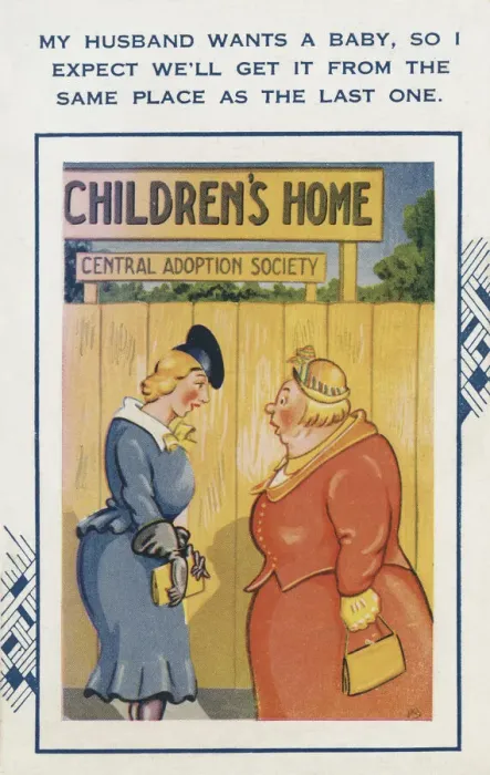 Framed Print : Comic Postcard - Adoption Framed Print : Comic Postcard - Adoption