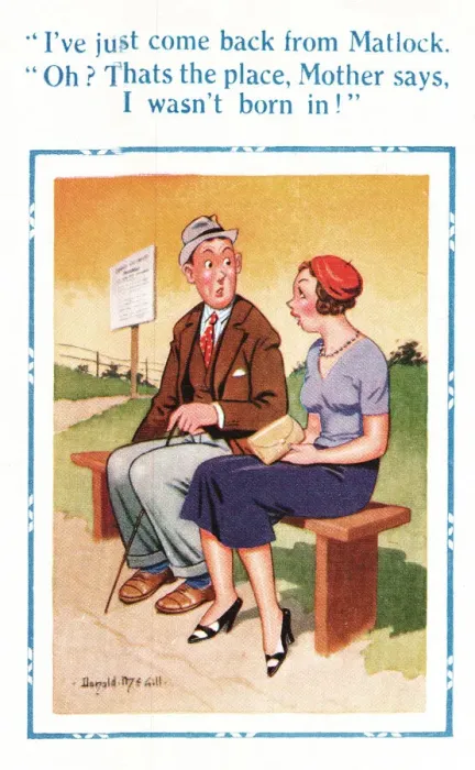 Framed Print : Comic postcard, not born in Matlock Framed Print : Comic postcard, not born in Matlock