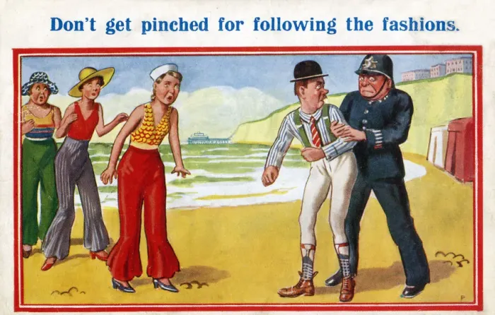 Framed Print : Comic Postcard - Don t get pinched for following the fashion Framed Print : Comic Postcard - Don t get pinched for following the fashion