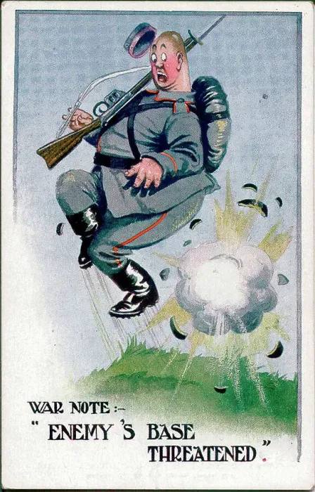 Framed Print : Comic postcard, German soldier, WW1 Framed Print : Comic postcard, German soldier, WW1