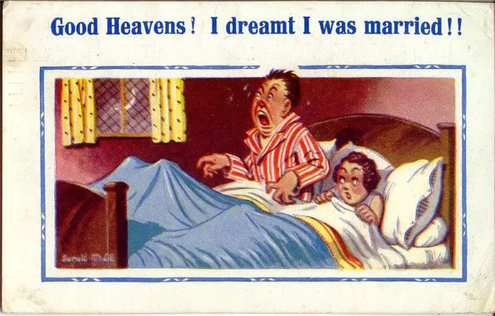 Framed Print : Comic postcard, I dreamt I was married Framed Print : Comic postcard, I dreamt I was married