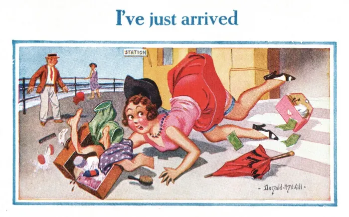 Framed Print : Comic postcard, I ve just arrived Framed Print : Comic postcard, I ve just arrived