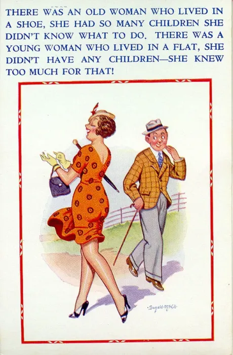 Framed Print : Comic postcard, Man attracted to pretty woman Date: 20th century Framed Print : Comic postcard, Man attracted to pretty woman Date: 20th century