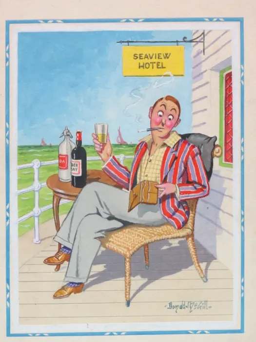 Framed Print : Comic postcard, Man short of money at the seaside. I ve no money left at the end of Framed Print : Comic postcard, Man short of money at the seaside. I ve no money left at the end of